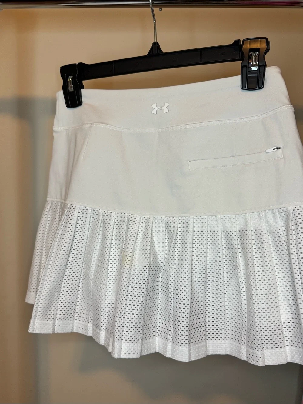 Under Armour White Pleated Mesh Athletic Skort
